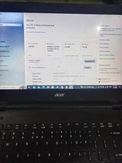 Acer laptop core i3 Gen 4