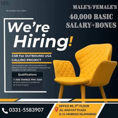 We are Hiring CSR for our call center good salary package