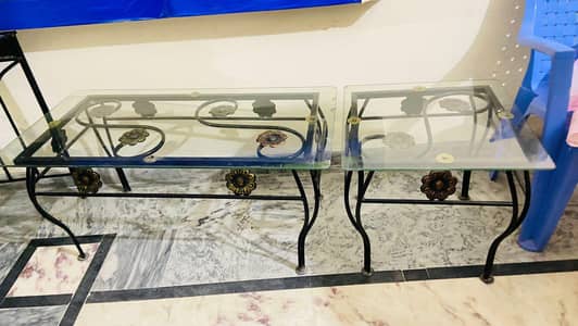 Glass Centre Table with Side Tables & Dressing Table for Sale