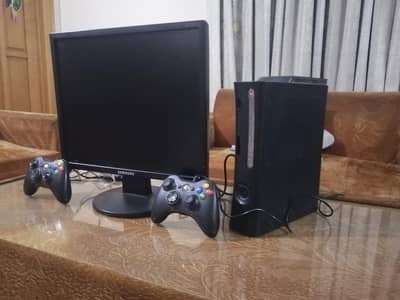 XBox 360 Slim upto 250 GB With 20 inch samsung LCD and Two Controller