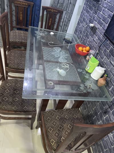 Wooden Dinning Table with 6 chairs