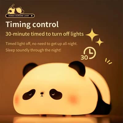 Cute Panda LED Night Light Soft Silicone Lamp Rechargeable