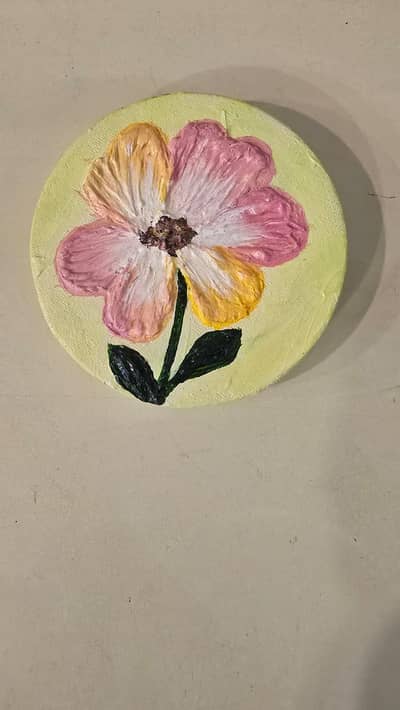 pastel floral embossed painting