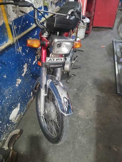 Sale Honda CD 70 mode 2021 Red colour Alll documents complet