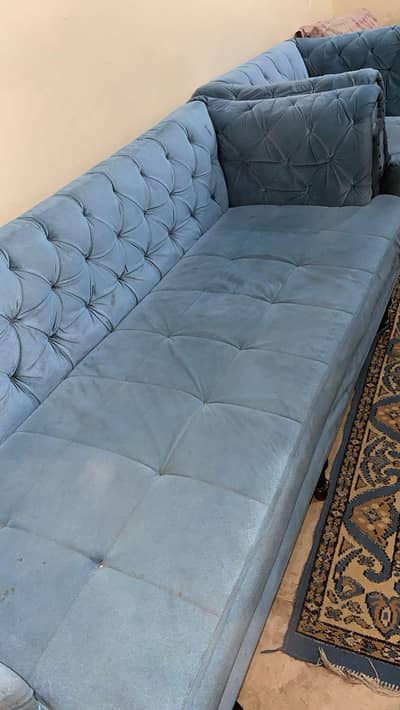 five pices sofa set with certain in good conditione