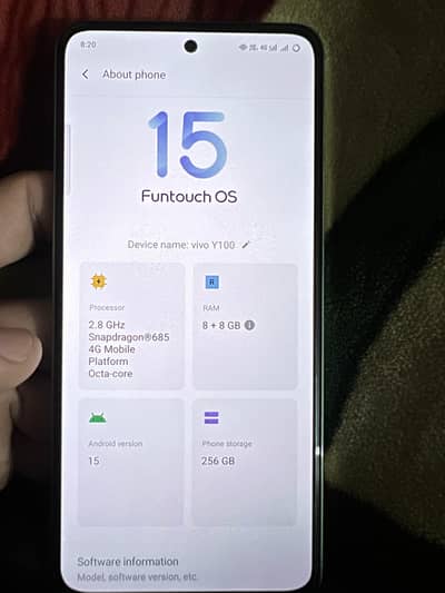 Vivo Y100 | 8GB RAM + 256GB Storage | Snapdragon 685 | Android 15