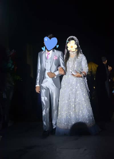 Bridal Silver Maxi/  Bridal Walima Dress/  Wedding reception Dress