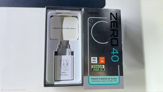 Infinix zero. 40 empty box and box charger