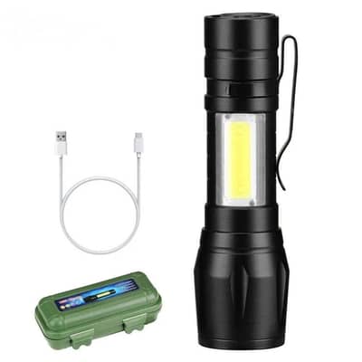 Torch - Mini LED Micro USB Charging with Cable and Case