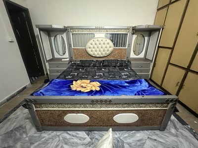 Bed ,side tables , mattress ,Cubard , show case