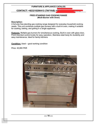 just like new cooking range