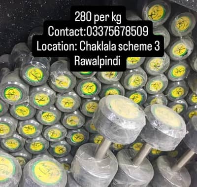 Rubber Coated Dumbells (1,2,3,4,5,6,8,10) |(contact:03375678509)