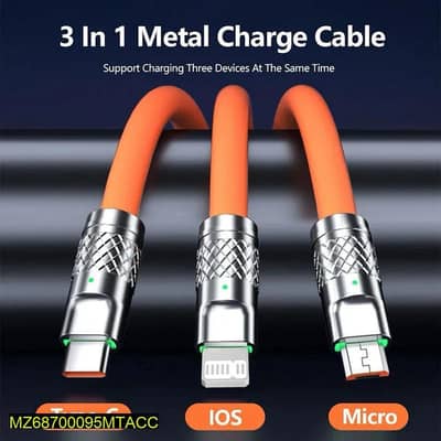 3 in 1 mobile charging cable