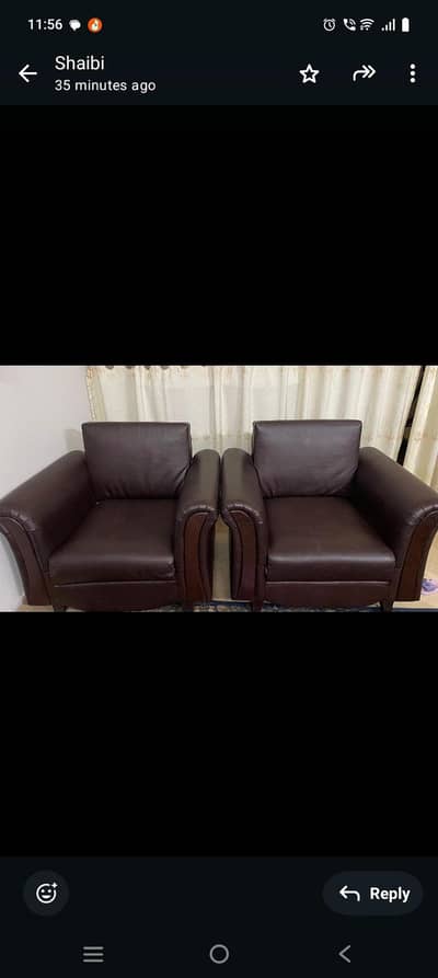 Leather 5 seater sofa set