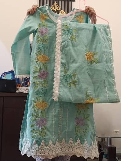 2 piece embroided dress