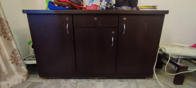 2 cupboard one is brown and one is white