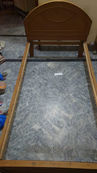 2 original wood single beds