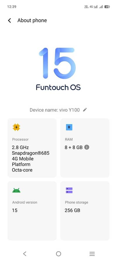 Vivo y100 Used Like New