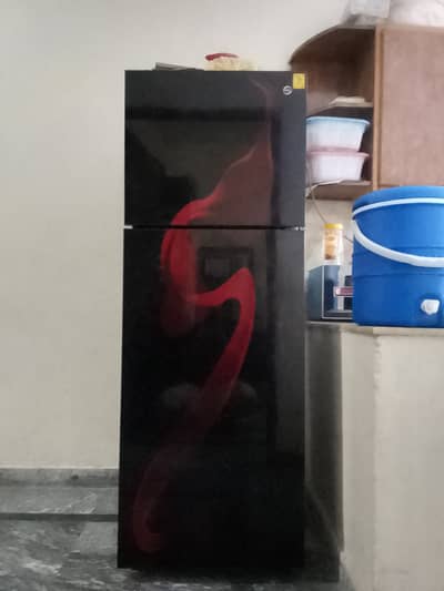 PEL Red Blaze Glass Door Refrigerator