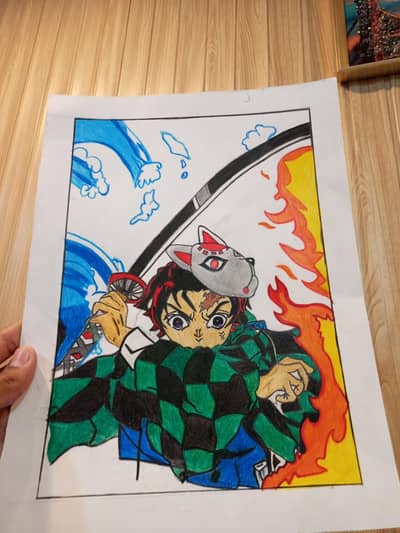 Tanjiro Kamado painting.