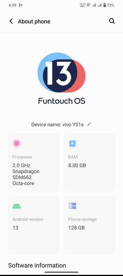 Vivo Y51s All Ok Only Back Crack