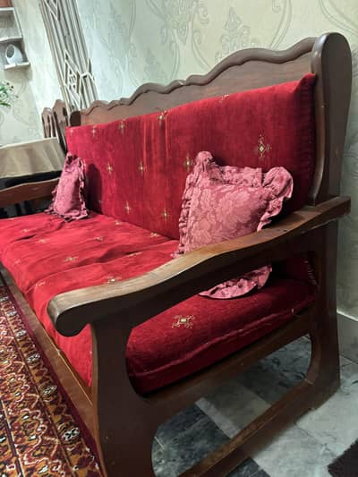 Pure Wood 5 seater sofa with table