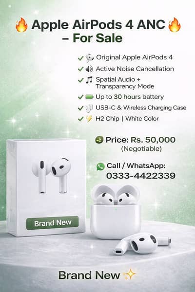 New Original Sealed Pack Apple AirPods 4 ANC for sale at low price