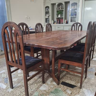 Wooden Dining Table with 8 chairs