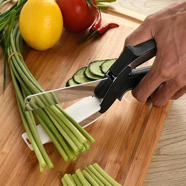 Smart Multi-Function Clever Scissors Cutter 2 in 1 Cutting Board Utility Cutter Stainless Steel Ourdoor Smart Vegetable Cutter by TruePartner