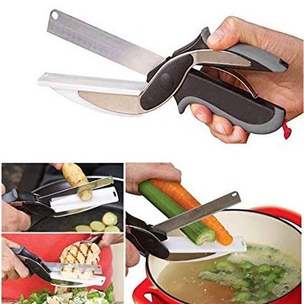 Smart Multi-Function Clever Cutter 2 in 1 - Knife and Cutting Board Utility Cutter Stainless Steel Ourdoor Smart Vegetable