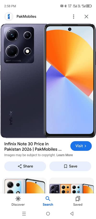 infinix note 30 complet box 10by10