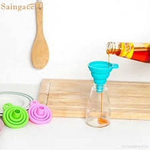 Folding And Space Saving Easy To Store Silicone Funnel For Kitchen