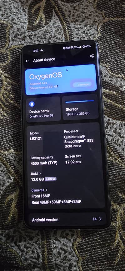 oneplus 9 pro 12gb ram 256gb rom
