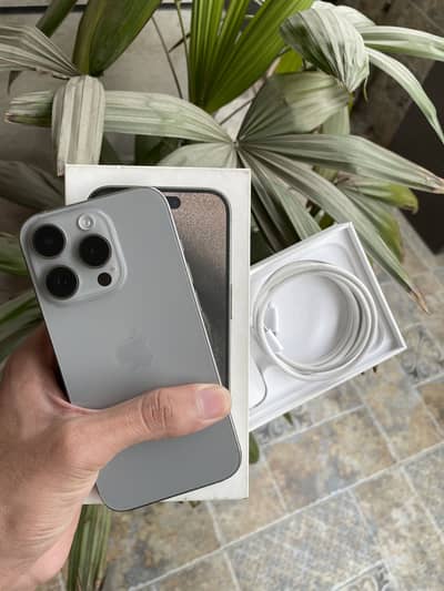 New iphone 15 Pro PTA 256gb 100% BH, Natural Titanium ( least used )