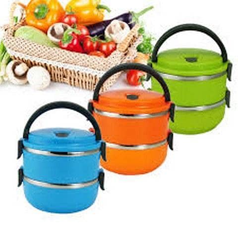 2 Layer Easy Portable Stainless Steel Office And School Lunch Box