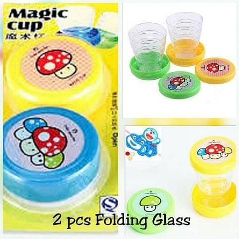 2 Pcs Collapsible Magic Cup Mug Glass