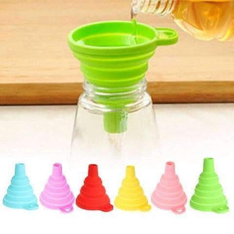 Folding And Space Saving Easy To Store Silicone Funnel For Kitchen