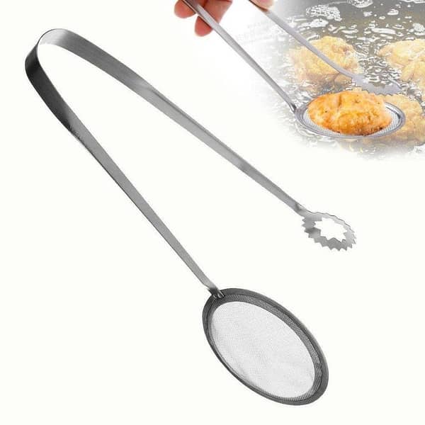 Frying Mesh Colander Quick Strain Stainless Steel Tong Colander