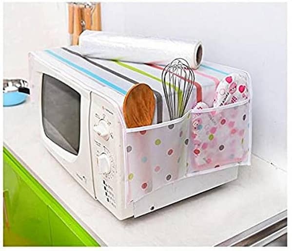 Dustproof Romantic Microwave Oven Cover with 2 Pouches