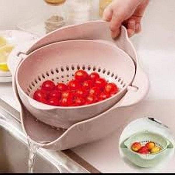 Vegetable Rice And Fruits Washing Bowl & Strainer