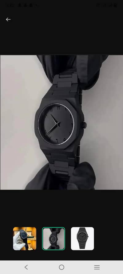Mans carbon fiber  black arabic Aura watch with butterfly lock