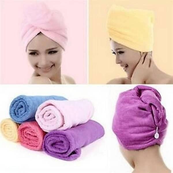 Womens Magic Drying Wrap Towels Hat Cap
