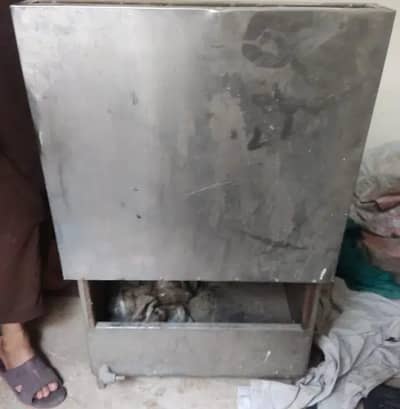 Burger Grill with Cabinet in Stainless Steel