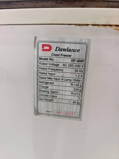 dawlance single door freezer working condition