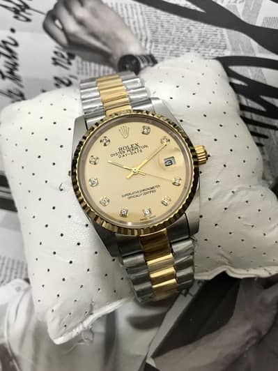 ROLEX AUTOMATIC-OYSTER MODEL-TWO TONE-NEW WATCH-SEIKO RADO TISSOT CASI