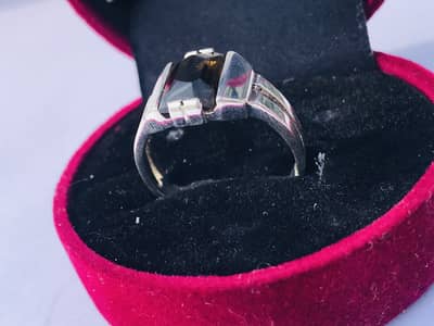 Natural zabajath gemstone with silver ring