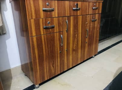 One dresser , one table set , one trolly , two side bed tables