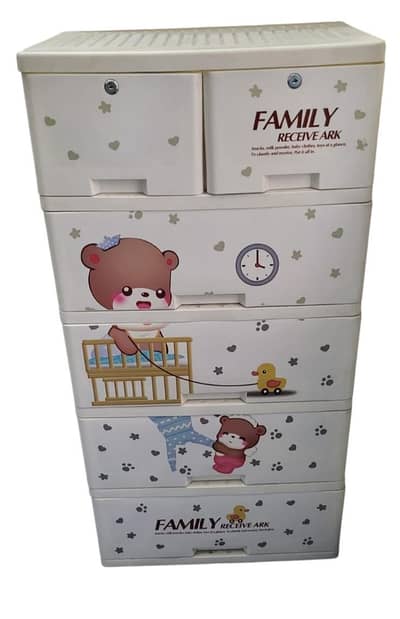 Kids 5 Section Cartoon Character Wardrobe. (PLASTIC)