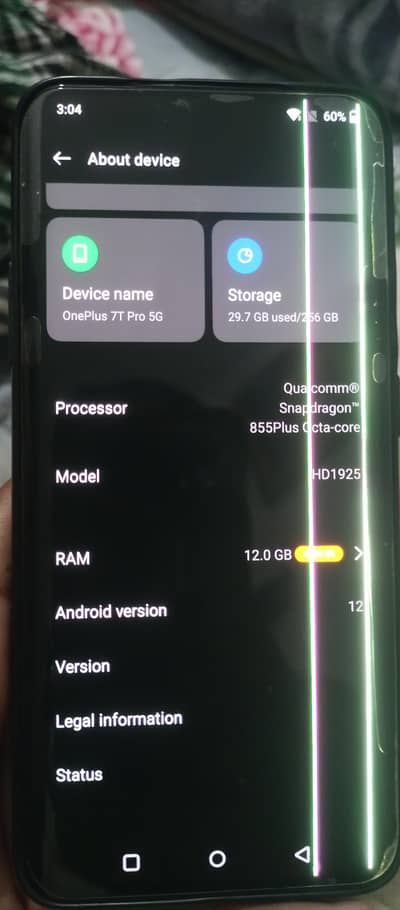one plus 7t McLaren edition pro 5g 12+7gb ram 256gb rom.