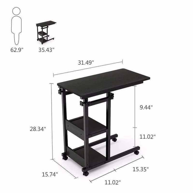 Imported Adjustable Computer Desk with Wheels | Over Bed Table 2